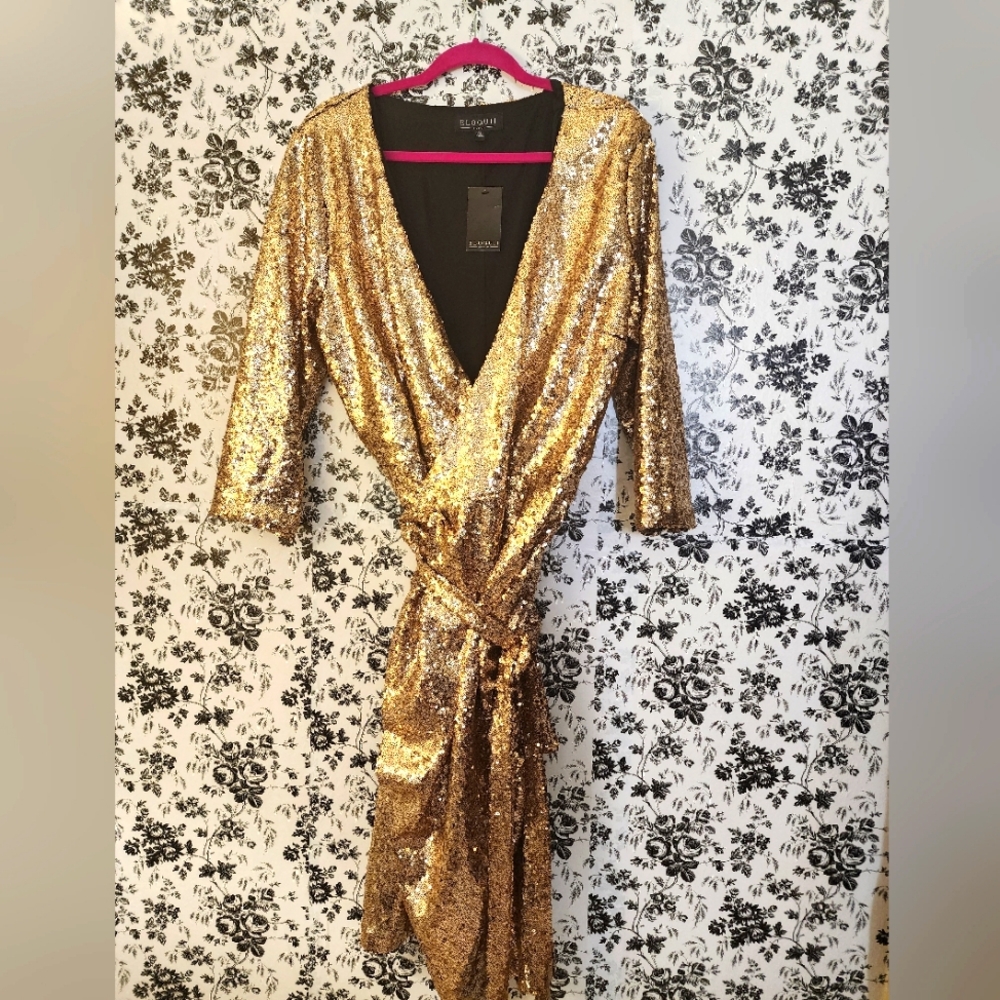 Sequined Wrap Dress